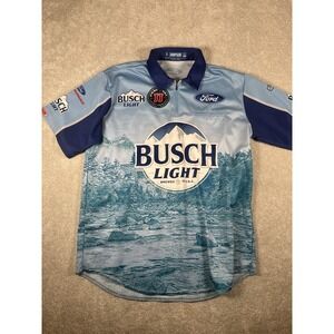 Simpson Nascar Busch Light Pit Crew Race Day Shirt Large Ford Made in USA